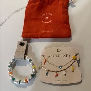 Anthropologie Bracelet and Anklet Set - Multicolor